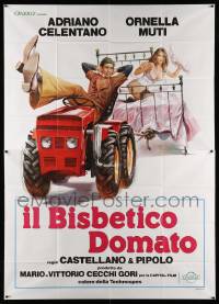 4y255 TAMING OF THE SCOUNDREL Italian 2p '80 Casaro art of sexy Ornella Muti + Celentano w/tractor
