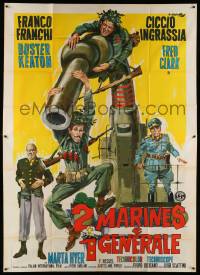 4y268 WAR ITALIAN STYLE Italian 2p '66 Ciriello art of Nazi Buster Keaton, Franco & Ciccio!