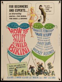 4z223 HOW TO STUFF A WILD BIKINI 30x40 '65 sexy Annette Funicello, Keaton, biker & bikini art!