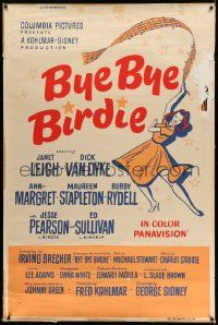 4z348 BYE BYE BIRDIE 40x60 '63 cool artwork of sexy Ann-Margret dancing, Dick Van Dyke!