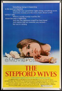 4z411 STEPFORD WIVES 40x60 '75 wild image of shattered Katharine Ross, from Ira Levin's novel!