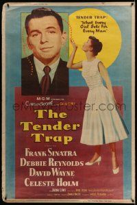 4z416 TENDER TRAP style Y 40x60 '55 Frank Sinatra prefers Debbie Reynolds, Holm & Jarma Lewis!