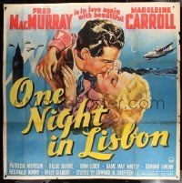 4z096 ONE NIGHT IN LISBON 6sh '41 art of Fred MacMurray, Madeleine Carroll, flying boat!
