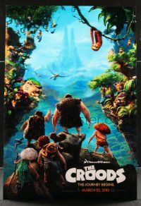 4z136 CROODS lenticular advance 1sh '13 cool image from CG prehistoric adventure comedy!