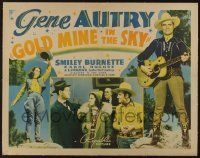 4z059 GOLD MINE IN THE SKY 1/2sh '38 great image of singing cowboy Gene Autry playing guitar!