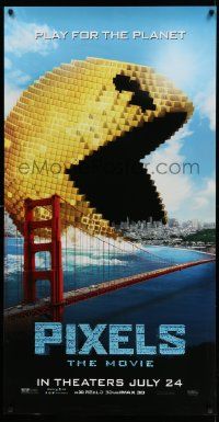 4z291 PIXELS DS 26x50 phone booth poster '15 incredible image of Pac-Man gobbling up San Francisco!