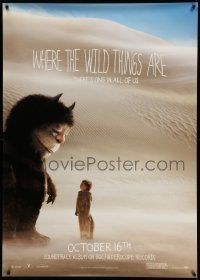 4z331 WHERE THE WILD THINGS ARE DS 37x52 special '09 Spike Jonze, cool image of monster!