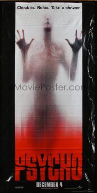 4z123 PSYCHO standee '98 Hitchcock re-make, cool image of victim behind shower curtain!