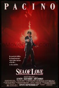 4z197 SEA OF LOVE half subway '89 Ellen Barkin is either the love of Al Pacino's life or the end!