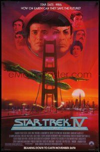 4z198 STAR TREK IV half subway '86 art of Leonard Nimoy, Shatner & Klingon Bird-of-Prey by Peak!