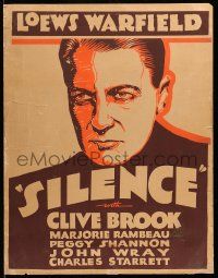 4z028 SILENCE trolley card '31 Clive Brook spends years in prison, but he's innocent of murder!