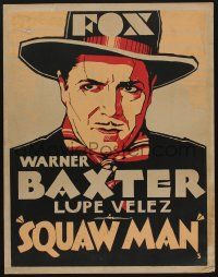 4z029 SQUAW MAN trolley card '31 directed by Cecil B. DeMille, cool full art of Warner Baxter!