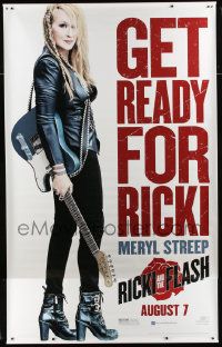 4z279 RICKI & THE FLASH vinyl banner '15 full-length image of Meryl Streep in title role w/ guitar