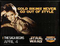 4z280 STAR WARS TRILOGY TV vinyl banner '08 Carrie Fisher as Princess Leia in gold bikini!