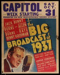 4z002 BIG BROADCAST OF 1937 jumbo WC '36 great artwork of Jack Benny by radio microphone!