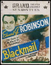 4z003 BLACKMAIL jumbo WC '39 Edward G. Robinson escapes from a chain gang, but gets revenge!