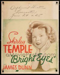 4z005 BRIGHT EYES linen jumbo WC '34 wonderful close up art of cute smiling Shirley Temple!