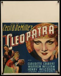 4z007 CLEOPATRA jumbo WC '34 sexy Claudette Colbert as the Princess of the Nile, Cecil B. DeMille