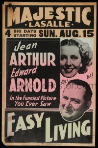 4z010 EASY LIVING 17x26 WC '37 Jean Arthur, Edward Arnold, Preston Sturges screwball comedy!