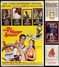 5a295 LOT OF 4 UNFOLDED 40X60S '70s 7th Voyage of Sinbad, Four Musketeers, Harry & Tonto + more!