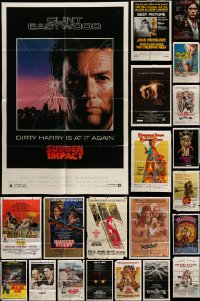5a026 LOT OF 77 FOLDED ONE-SHEETS '70s-80s great images from a variety of different movies!