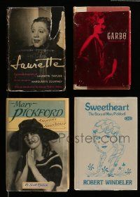 5a205 LOT OF 4 ACTRESS BIOGRAPHY HARDCOVER BOOKS '50s-90s Mary Pickford, Greta Garbo & more!