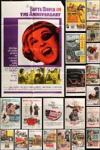 5a034 LOT OF 55 FOLDED ONE-SHEETS '50s-70s great images from a variety of different movies!