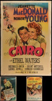 5a397 LOT OF 5 MOUNTED ONE-SHEETS '30s-40s Cairo, The Rains Came, Spiral Staircase & more!