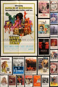 5a043 LOT OF 46 FOLDED ONE-SHEETS '50s-70s great images from a variety of different movies!