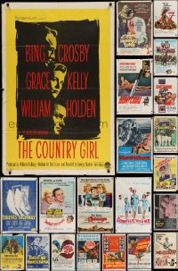 5a047 LOT OF 41 FOLDED ONE-SHEETS '50s-60s great images from a variety of different movies!