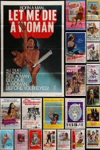 5a039 LOT OF 50 FOLDED SEXPLOITATION ONE-SHEETS '70s-80s great images from sexy movies!
