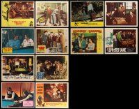 5a063 LOT OF 12 POOL PLAYING AND GAMBLING LOBBY CARDS '40s-70s great billiards images & more!