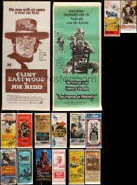 5a299 LOT OF 20 FORMERLY FOLDED AUSTRALIAN DAYBILLS FROM WESTERNS '60s-80s all from cowboy movies!