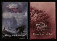 5a226 LOT OF 2 GEORGE ROBERT MINKOFF HARDCOVER NOVELS '06-07 Dragons of the Storm, Weight of Smoke