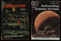 5a157 LOT OF 2 ASTOUNDING SCIENCE FICTION SCI-FI PULP MAGAZINES '50/54 shooting Destination Moon!