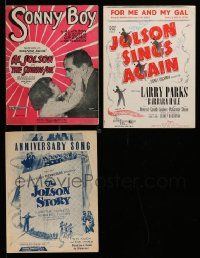 5a007 LOT OF 3 AL JOLSON SHEET MUSIC '20s-40s Singing Fool, Jolson Sings Again & Jolson Story!