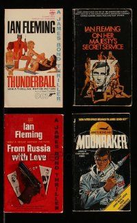 5a279 LOT OF 4 JAMES BOND PAPERBACK BOOKS '60s-70s Thunderball, From Russia With Love & more!