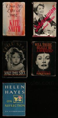 5a197 LOT OF 5 ACTRESS AUTOBIOGRAPHY HARDCOVER BOOKS '60s-80s Shirley Temple, Frances Farmer+more
