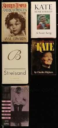 5a196 LOT OF 5 ACTRESS BIOGRAPHY HARDCOVER BOOKS '70s-00s Temple, Garland, Hepburn, Streisand