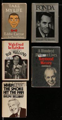 5a199 LOT OF 5 ACTOR AUTOBIOGRAPHY HARDCOVER BOOKS '50s-80s Eddie Cantor, Henry Fonda & more!