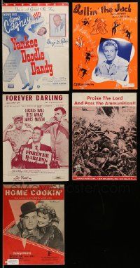 5a004 LOT OF 5 SHEET MUSIC '40s-50s You're a Grand Old Flag, BAllin' the Jack, Forever Darling!