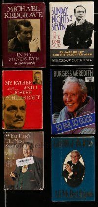 5a187 LOT OF 6 ACTOR AUTOBIOGRAPHY HARDCOVER BOOKS '50s-90s Jack Benny, Michael Redgrave & more!