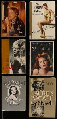 5a184 LOT OF 6 ACTRESS AUTOBIOGRAPHY HARDCOVER BOOKS '50s-00s Bacall, Tierney, Lana & more!