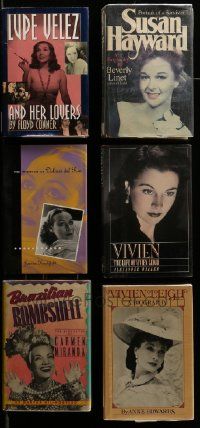 5a183 LOT OF 6 ACTRESS BIOGRAPHY HARDCOVER BOOKS '70s-00s Vivien Leigh, Carmen Miranda & more!