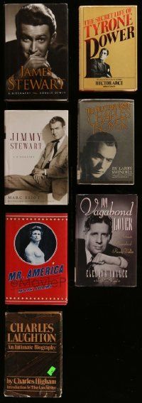 5a177 LOT OF 7 ACTOR BIOGRAPHY HARDCOVER BOOKS '70s-00s James Stewart, Tyrone Power, Charles Boyer
