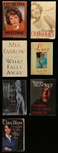 5a175 LOT OF 7 ACTRESS AUTOBIOGRAPHY HARDCOVER BOOKS '70s-90s Patty Duke, Lucy, Clooney, Farrow