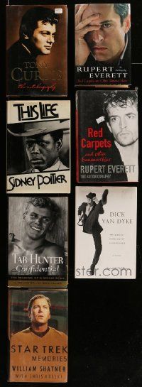 5a176 LOT OF 7 MOVIE STAR AUTOBIOGRAPHY HARDCOVER BOOKS '80s-10s Tony Curtis, Shatner & more!