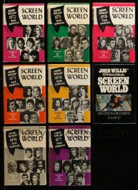 5a162 LOT OF 8 SCREEN WORLD FILM ANNUAL 1972-1979 HARDCOVER BOOKS '72-79 many movie images & info!