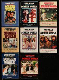 5a161 LOT OF 8 SCREEN WORLD FILM ANNUAL 1980-1987 HARDCOVER BOOKS '80-87 many movie images & info!