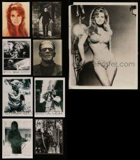 5a395 LOT OF 9 COLOR AND BLACK & WHITE 8x10 STILLS & REPROS '80s Frankenstein,sexy Raquel Welch+more